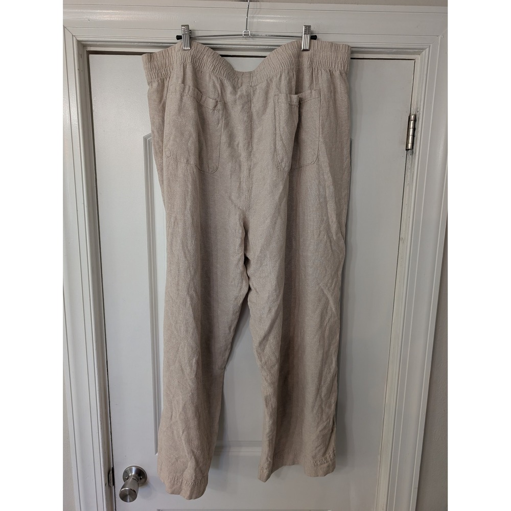 Old Navy Womens XXL High Rise Wide Leg Linen Blend Pants Flax Beige coastal - Picture 5 of 8